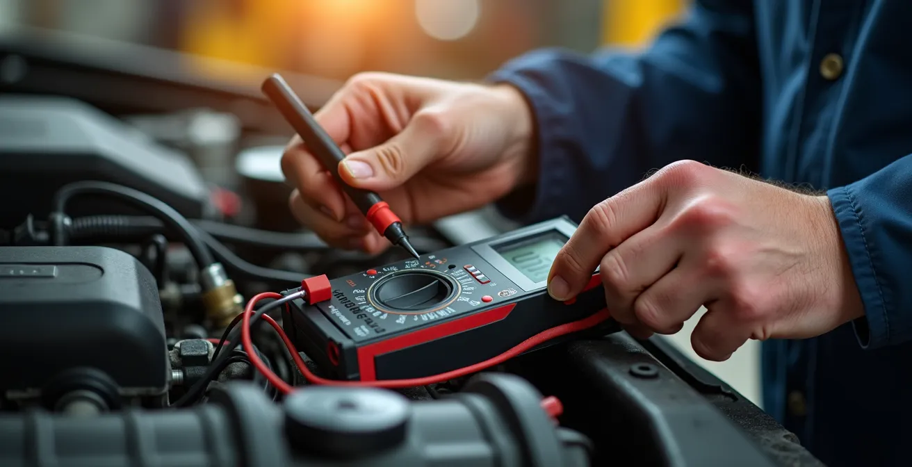 Utilisation d'un multimètre pour tester la continuité d'un faisceau électrique automobile