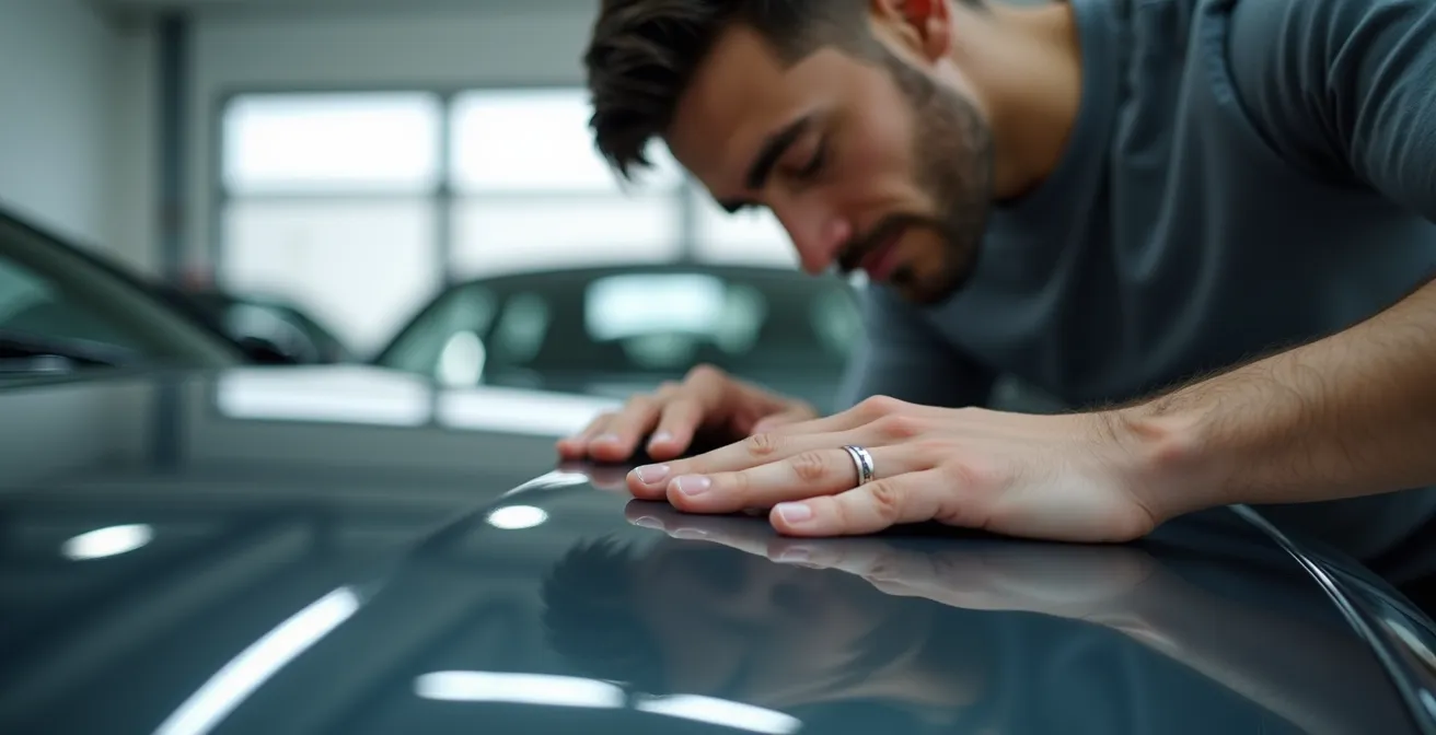 Inspection minutieuse d'une carrosserie de voiture