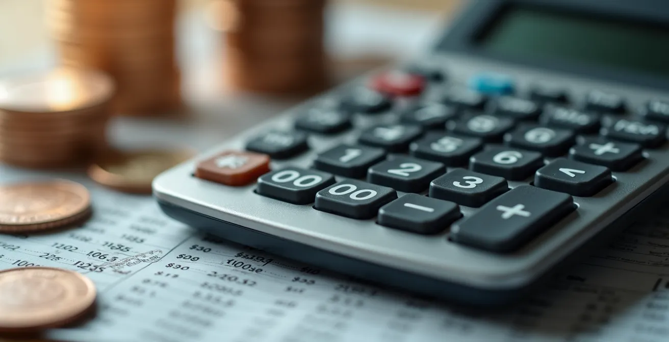 Calculatrice moderne affichant des graphiques de comparaison financière